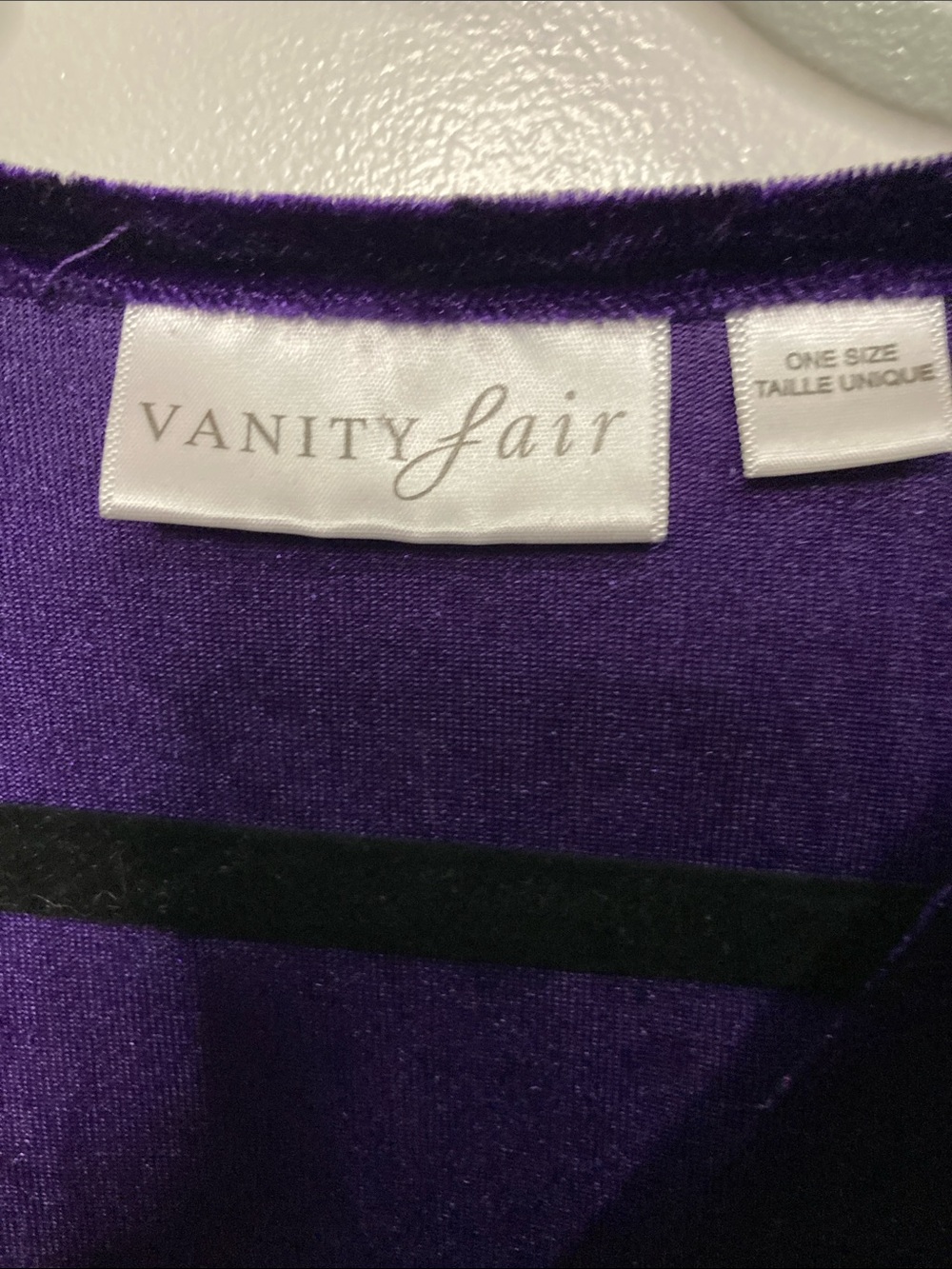 Vanity Fair Purple Velvet Nightgown - Picture 4 of 6